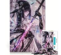 Samurai Girl Jigsaw Puzzles 1000 Pieces for Adults Memory Gain Anxiety Relief Design Assembly Artistic Gift (38x52cm)