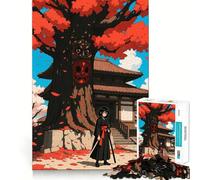 Samurai Girl Under Cherry Tree Jigsaw Puzzle 1000 Piece for Teenagers Reason Skill Toy Relaxing Fun Exact Cut (50x75cm)