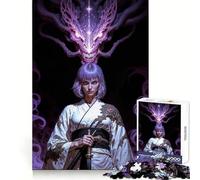 Samurai Girl with Dragon Spirit 1000 Pieces Jigsaw Puzzles for Adults Improve Memory Peaceful Fun Sharp Edge (50x75cm)