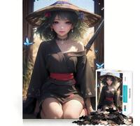 Samurai Girl X Butterflies Jigsaw Puzzles for Teenagers 1000 Piece Brain Workout Toy Mental Relax Art Assembly Unique Gift (38x26cm)