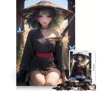 Samurai Girl X Butterflies Jigsaw Puzzles for Teenagers 1000 Piece Brain Workout Toy Mental Relax Art Assembly Unique Gift (38x26cm)