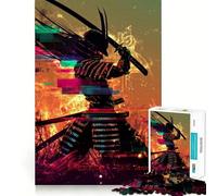 Samurai Glitch Jigsaw Puzzles 1000 Pieces for Adults Boost Memory Peaceful Fun Premium Cut Memorable Gift (38x26cm)