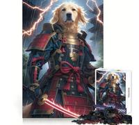 Samurai Golden Retriever Hard Jigsaw Puzzle for Adults 1000 Pieces Reason Skill Toy Family Time Tight Cut Art Collectible (50x75cm)