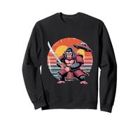 Samurai Gorilla With Sword UFO Retro Japanese Style Sweatshirt