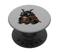 Samurai Grumpy Frog Japanese Warrior Katana Armor PopSockets Adhesive PopGrip