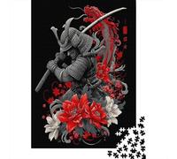 Samurai Holding A Katana Jigsaw Puzzles for Adults 1000 Piece Japan Samurai Jigsaw Puzzle for Adults Wood Puzzle Educational Games Family Decoration Challenging Therapeutic Fun 1000pcs (75x50cm)