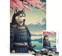Samurai Husky Mount Fuji 1000 Piece Jigsaw Puzzle for Teenagers Strong Logic Toy Serene Time Clear Edge Creative Gift (50x75cm)