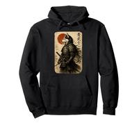 Samurai Husky Warrior Ukiyo Japanese Artwork Dog Samurai Pullover Hoodie