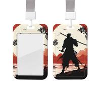 Samurai Id Badge Holder with Lanyard Waterproof Key Card Holder Case Id Card Protector with Clear Id Window Name Tags for Women Men Work Office Doctor Nurse