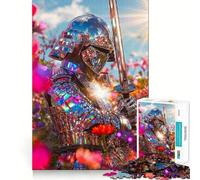 Samurai in A Flower Field 1000 Pieces Jigsaw Puzzles for Teenagers Logic Train Toy Quiet Fun Smooth Cut Lovely Gift (38x26cm)