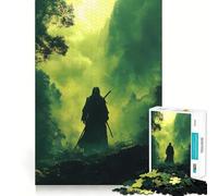 Samurai in A Misty Forest Jigsaw Puzzles 1000 Piece for Teenagers Pure Logic Toy Gentle Relax Clean Cut Fine Art Piece (38x26cm)