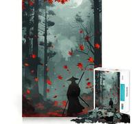 Samurai in Autumn Forest 1000 Piece Jigsaws for Teenagers Puzzle Smart Game Group Play Image Assembly Wall Art Decor (38x52cm)