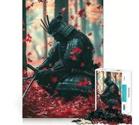 Samurai in Autumn Forest Hard Jigsaw Puzzle for Adults 1000 Pieces Recall Boost Quiet Calm Smooth Cut Classic Gift (38x26cm)