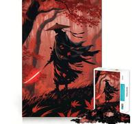 Samurai in Autumn Forest with Red Sword Jigsaw Puzzle for Teenagers 1000 Pieces Boost Memory Relaxing Fun Premium Cut Stylish Gift (38x52cm)