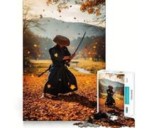 Samurai in Autumn Landscape Jigsaw Puzzles 1000 Pieces for Adults Boost Memory Peaceful Fun Premium Cut Memorable Gift (38x52cm)