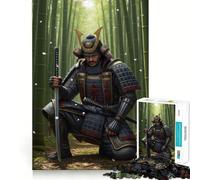 Samurai in Bamboo Forest 1000 Teenager Pieces Jigsaw Puzzle Memory Boost Calm Escape Pattern Assembly Warm Surprise (50x75cm)