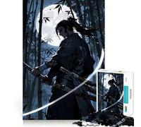 Samurai in Bamboo Forest Under Moonlight Jigsaw Puzzle for Teenagers 1000 Pieces Boost Memory Relaxing Fun Premium Cut Stylish Gift (50x75cm)