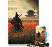Samurai in Field Hard Jigsaw Puzzle for Adults 1000 Pieces Recall Boost Quiet Calm Smooth Cut Classic Gift (38x26cm)