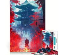 Samurai in Fire And Rain Jigsaw Puzzle 1000 Piece for Adults Intellect Toy Soothing Fun Precise Cut (38x52cm)