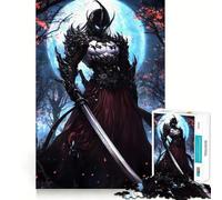 Samurai in Fire Moonlight 1000 Piece Jigsaw Puzzle for Teenagers Strong Logic Toy Serene Time Clear Edge Creative Gift (38x26cm)