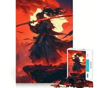 Samurai in Flames Jigsaw Puzzle 1000 Piece for Adults Intellect Toy Soothing Fun Precise Cut (50x75cm)