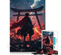 Samurai in Flames Jigsaw Puzzles 1000 Pieces for Adults Strengthen Memory Group Joy Clean Edge Stylish Gift (50x75cm)