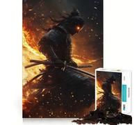 Samurai in Flames Jigsaw Puzzles for Teenagers 1000 Piece Boost Memory Serene Time Premium Cut Birthday Gift (38x52cm)