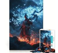 Samurai in Flames Teenagers 1000 Piece Jigsaw Puzzle Logic Boost Toy Indoor Fun Premium Edge Memorable Gift (38x52cm)