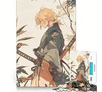 Samurai in Forest Jigsaw Puzzles 1000 Pieces for Adults Strengthen Memory Group Joy Clean Edge Stylish Gift (38x26cm)