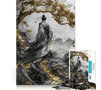Samurai in Golden Landscape 1000 Pieces Jigsaw Puzzles for Adults Fine Logic Toy Leisure Time Neat Edge Art Collectible (38x52cm)