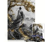 Samurai in Golden Landscape Jigsaw Puzzles 1000 Pieces for Teenagers Logic Train Toy Leisure Fun Smooth Cut (38x26cm)