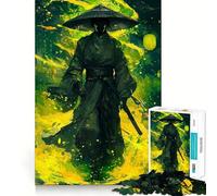 Samurai in Green Flames Jigsaw Puzzles for Adults1000 Pieces Mind Skill Toy Quiet Hobby Design Assembly (50x75cm)