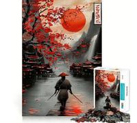 Samurai in Japanese Landscape Jigsaw Puzzles for Adults1000 Pieces Improve Memory Relax Mind Sharp Edge Art Collection Piece (50x75cm)