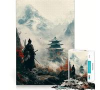 Samurai in Misty Mountain Landscape 1000 Pieces Jigsaw Puzzles for Adults Memory Gain Calm Mind Design Assembly Creative Gift (38x52cm)