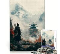 Samurai in Misty Mountain Landscape 1000 Teenager Pieces Jigsaw Puzzle Memory Boost Calm Escape Pattern Assembly Warm Surprise (50x75cm)