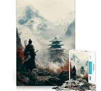Samurai in Misty Mountain Landscape 1000 Teenager Pieces Jigsaw Puzzle Memory Boost Calm Escape Pattern Assembly Warm Surprise (50x75cm)