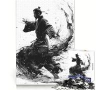 Samurai in Motion Jigsaw Puzzle for Teenagers 1000 Pieces Boost Recall Tension Relief Tight Edge Fine Art Piece (38x26cm)
