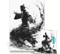 Samurai in Motion Jigsaw Puzzles for Adults1000 Piece Mind Game Toy Anxiety Relief Neat Cut Art Collectible (38x52cm)
