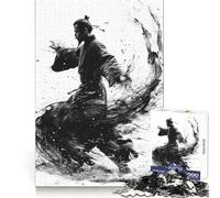 Samurai in Motion Jigsaw Puzzles for Adults1000 Piece Mind Game Toy Anxiety Relief Neat Cut Art Collectible (38x52cm)