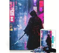 Samurai in Neon Rain Jigsaw Puzzle 1000 Piece for Adults Intellect Toy Soothing Fun Precise Cut (38x52cm)