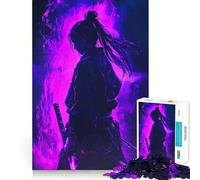 Samurai in Purple Flames 1000 Piece Jigsaw Puzzles for Teenagers Jigsaw Think Toy Together Fun Sharp Cut Art Collectible (38x52cm)