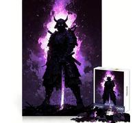 Samurai in Purple Flames 1000 Pieces Jigsaw Puzzles for Adults Improve Memory Peaceful Fun Sharp Edge (38x26cm)
