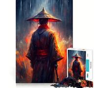 Samurai in Rain And Fire Jigsaw Puzzle 1000 Piece for Adults Intellect Toy Soothing Fun Precise Cut (38x26cm)
