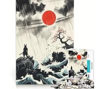 Samurai in Rain with Rising Sun 1000 pcs Puzzle