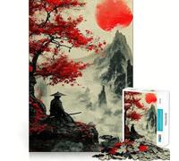 Samurai in Red Autumn Jigsaw Puzzle 1000 Piece for Adults Intellect Toy Soothing Fun Precise Cut (50x75cm)
