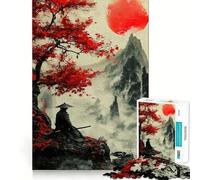 Samurai in Red Autumn Jigsaw Puzzles 1000 Pieces for Adults Boost Memory Peaceful Fun Premium Cut Memorable Gift (38x52cm)