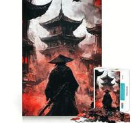 Samurai in Red City Jigsaw Puzzles for Teenagers 1000 Piece Brain Workout Toy Mental Relax Art Assembly Unique Gift (38x52cm)