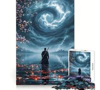 Samurai in Stormy Lake Jigsaw Puzzle 1000 Piece for Teenagers Reason Skill Toy Relaxing Fun Exact Cut (38x26cm)