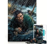 Samurai in Stormy Sea Puzzle for Teenagers 1000 Pieces Smart Reason Toy Stress Release Sharp Edge Birthday Gift (38x52cm)