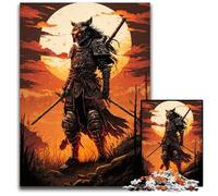 Samurai in Sun Set 1000 Piece Jigsaw Puzzle Impossible Jigsaw Puzzles for Adults Adult Game Gift Family Interactive Game Brain Challenge Gift 26X38CM/10.23x14.96inch